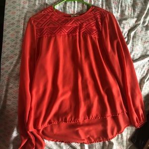 Lily Star Coral Blouse Size: MEDIUM